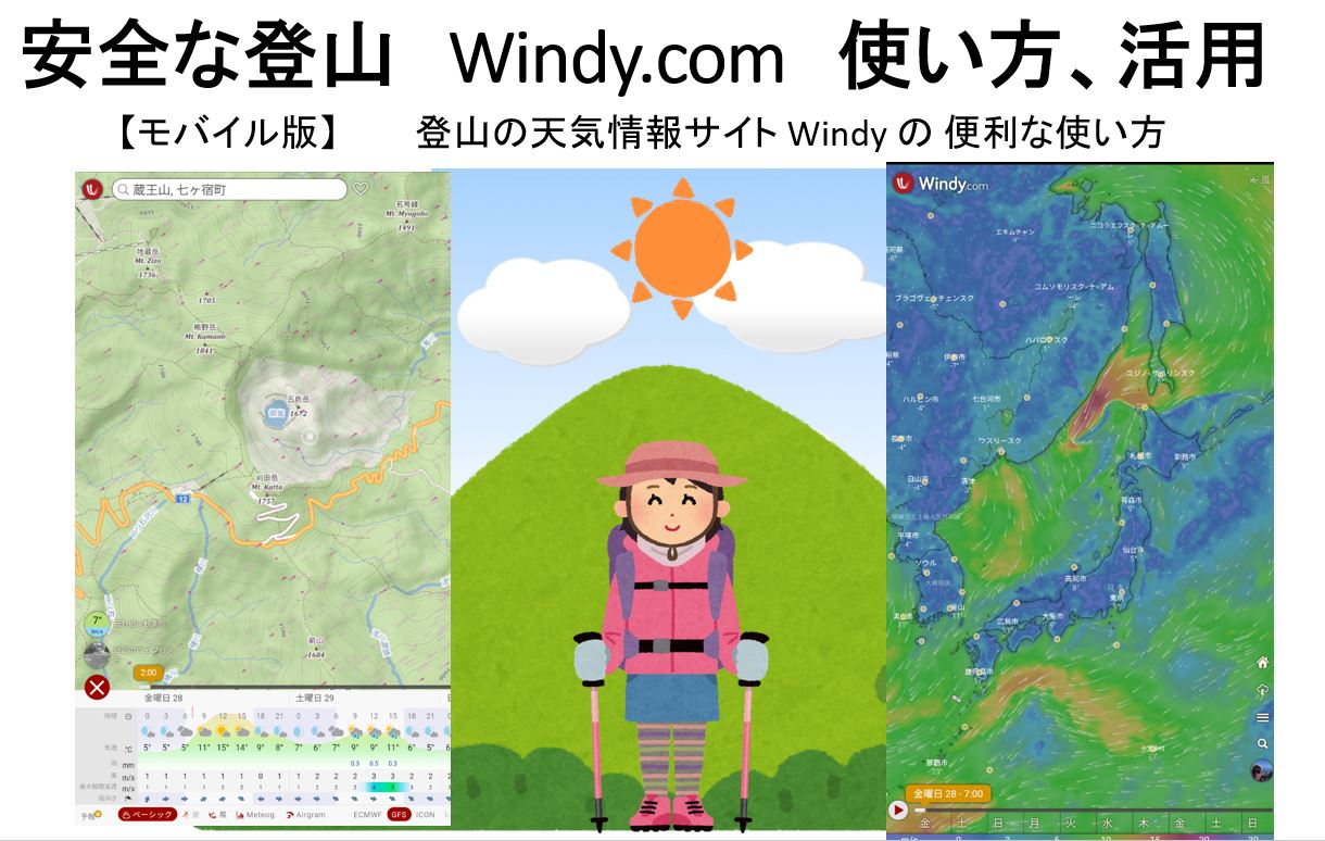 安全な登山　Windy.com 使い方、活用