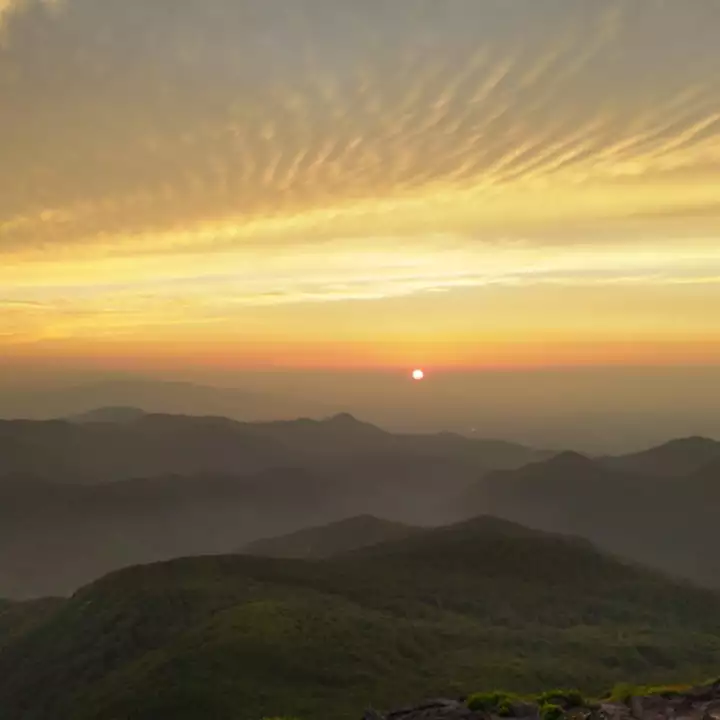 船形山　山頂　夕日