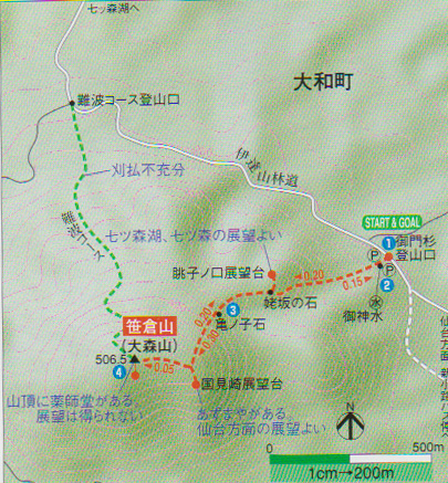 笹倉山　登山コース